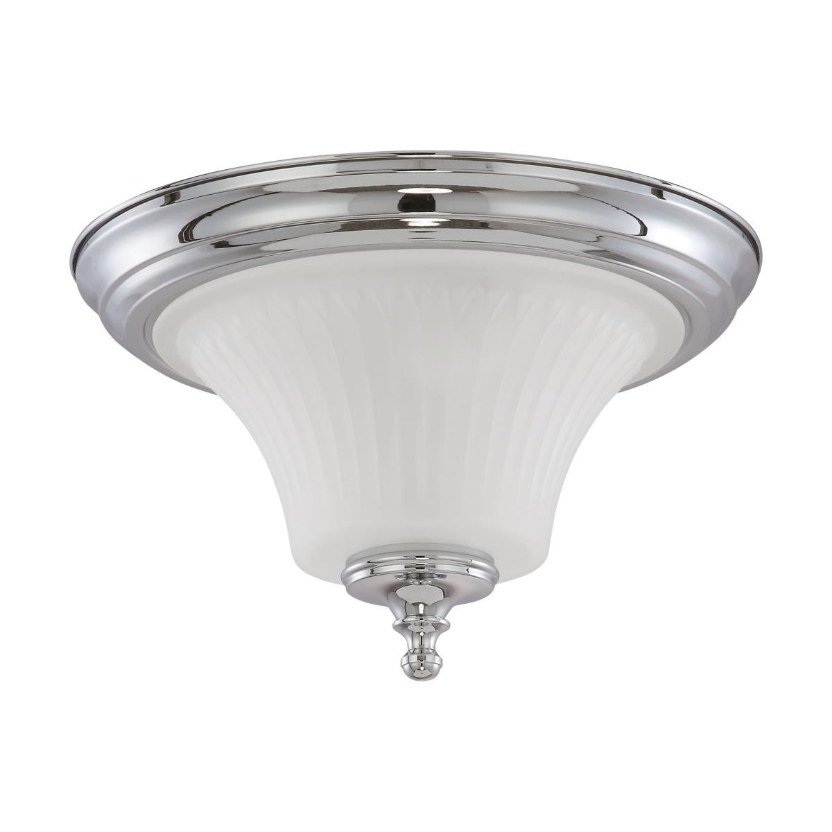 Teller - 2 Light Flush Dome with Frosted Etched Glass - Polished Chrome Finish