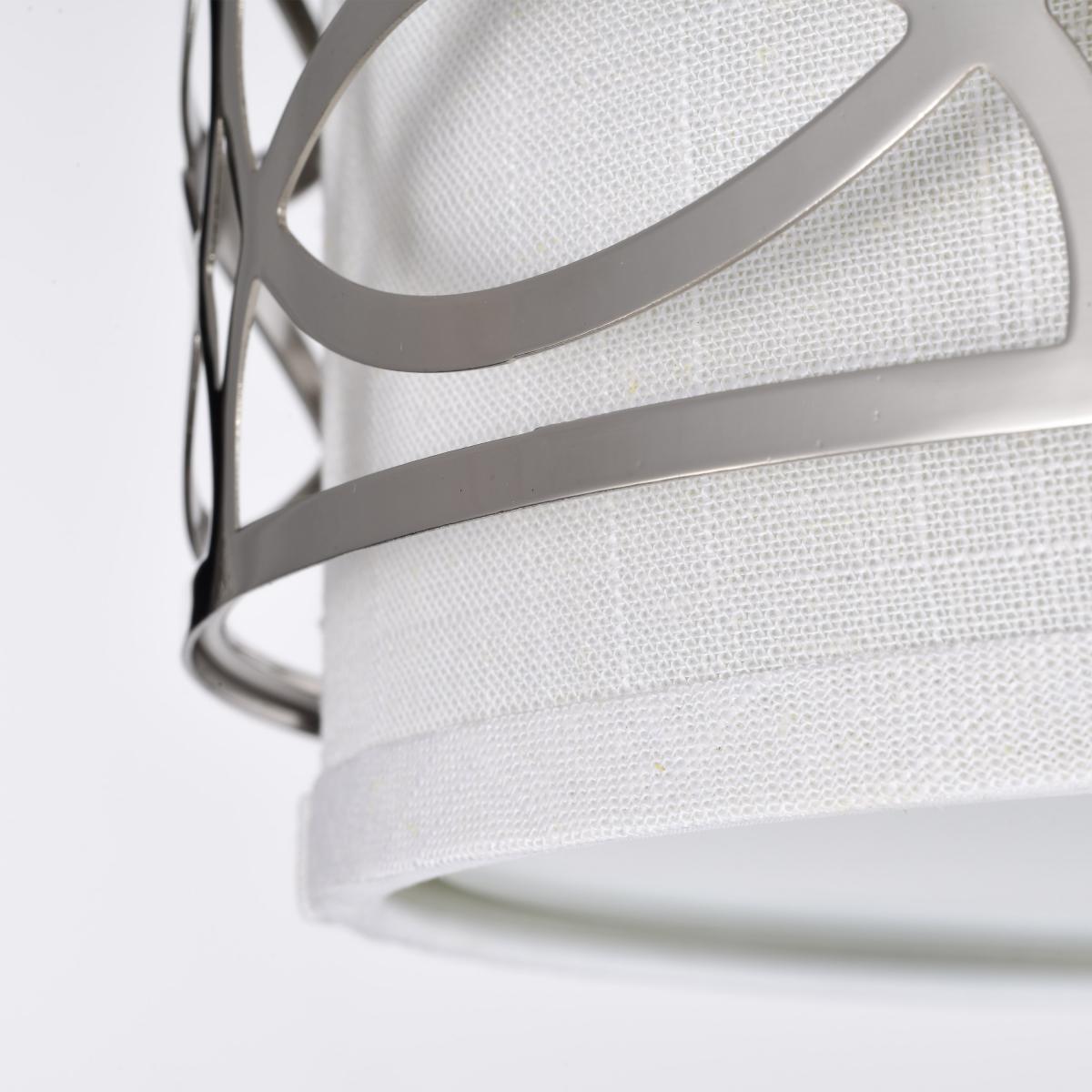 Harlow - 2 Light Flush Dome with Slate Gray Fabric Shade - Polished Nickel Finish
