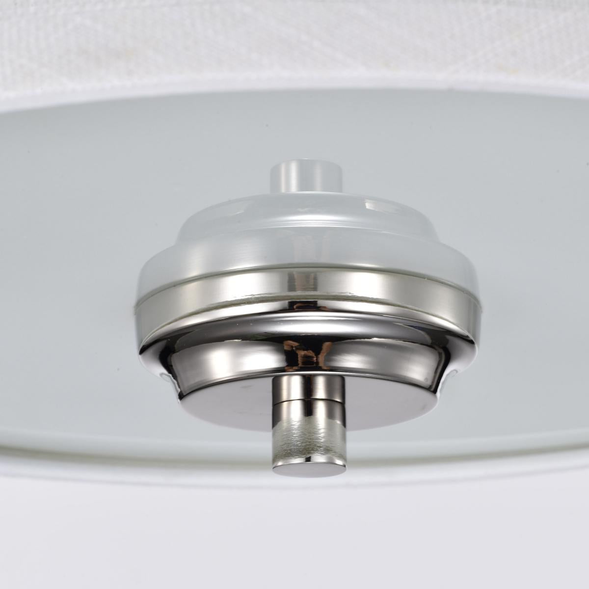 Harlow - 2 Light Flush Dome with Slate Gray Fabric Shade - Polished Nickel Finish