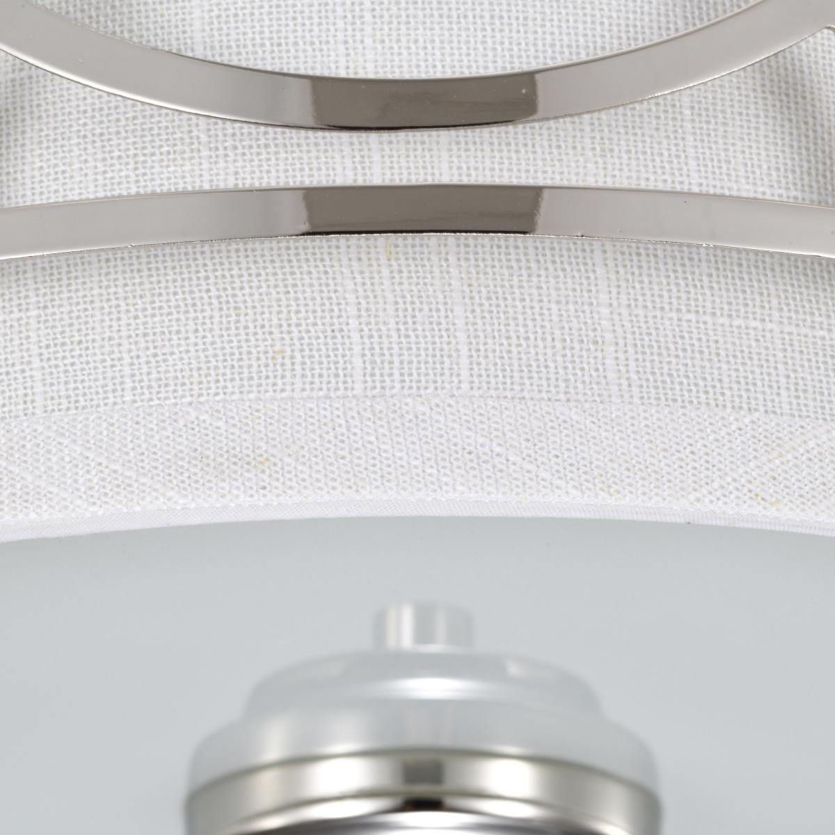 Harlow - 2 Light Flush Dome with Slate Gray Fabric Shade - Polished Nickel Finish