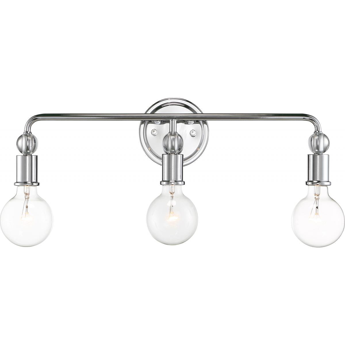 Bounce - 3 Light Vanity with Crystal Accent - Polished Nickel Finish