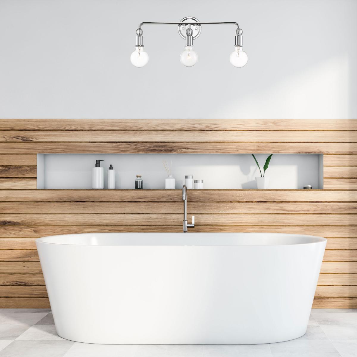 Bounce - 3 Light Vanity with Crystal Accent - Polished Nickel Finish
