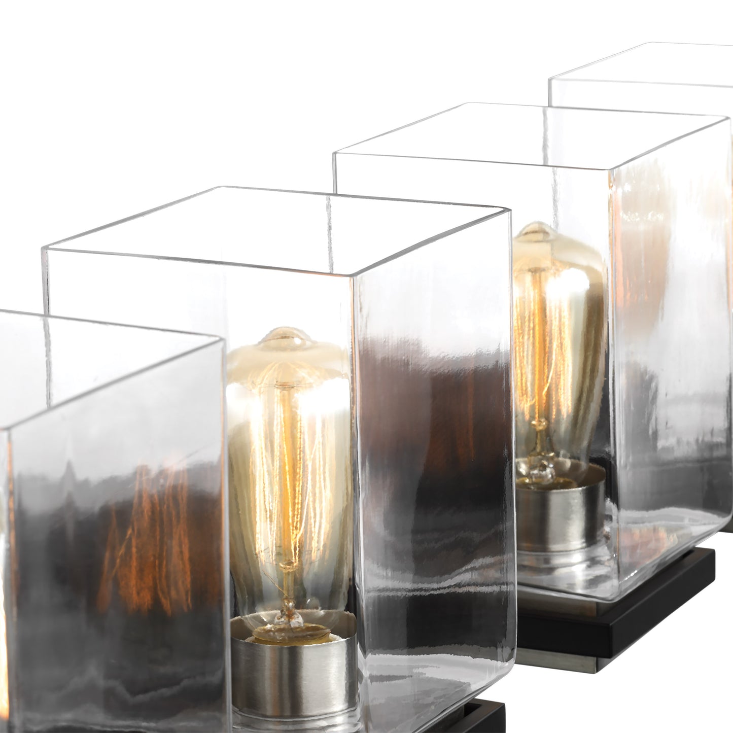 Crossroads - 4 Light Vanity with Matte Black - Clear Glass