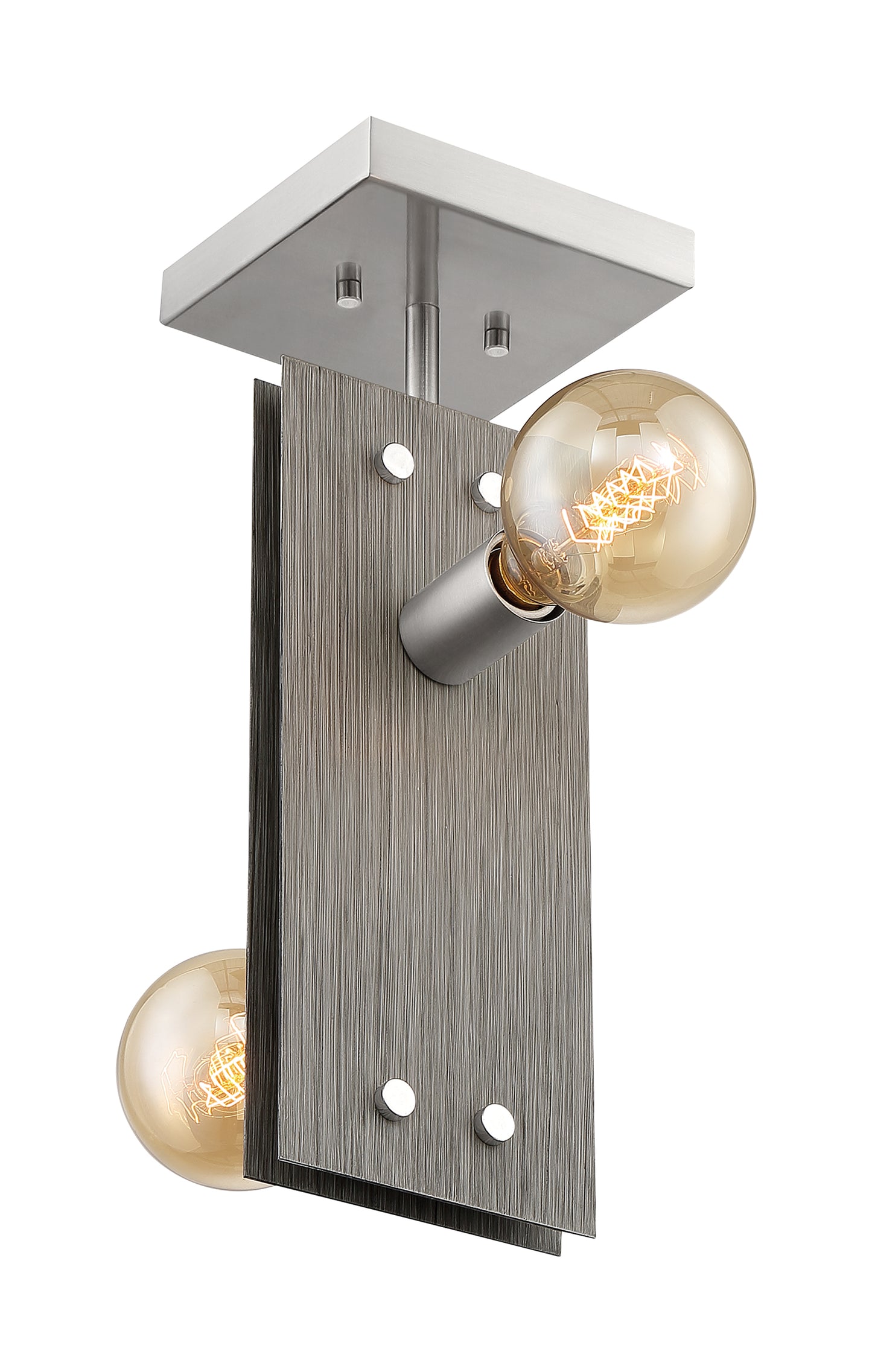Stella - 2 Light Semi-Flush with Driftwood - Black Accents Finish