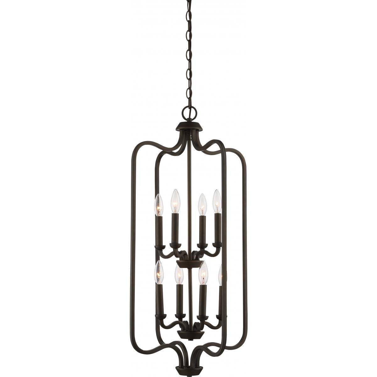 Willow - 8 Light Cage Pendant - Forest Bronze Finish