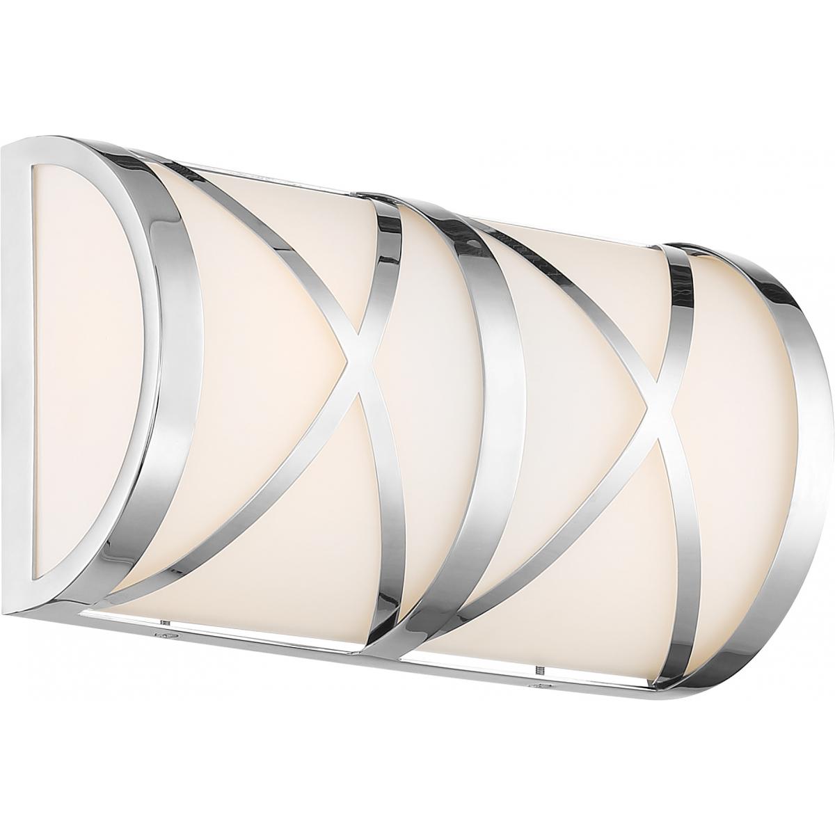 Sylph - 2 Light Vanity - with Satin White Glass - Polished Nickel Finish