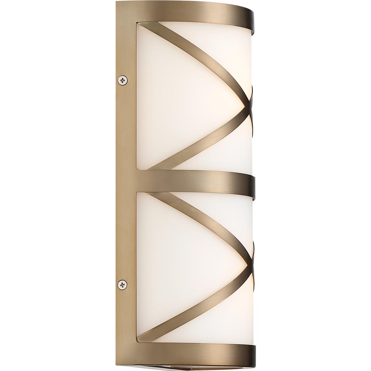 Sylph - 2 Light Vanity - with Satin White Glass - Burnished Brass Finish