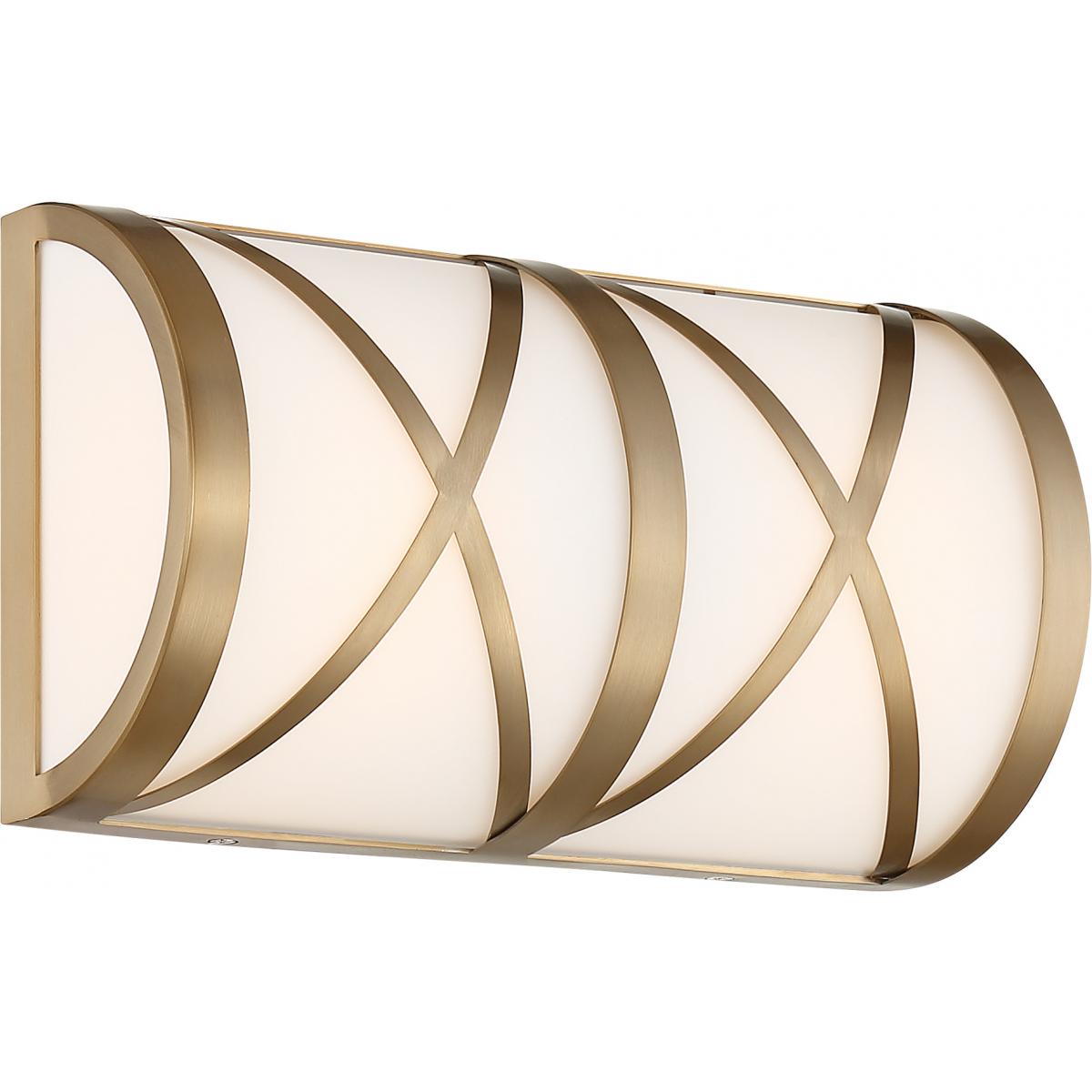 Sylph - 2 Light Vanity - with Satin White Glass - Burnished Brass Finish