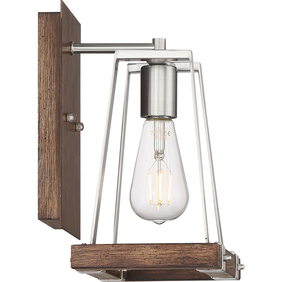 Outrigger - 1 Light Wall Sconce and Brushed Nickel and Nutmeg Wood Finish