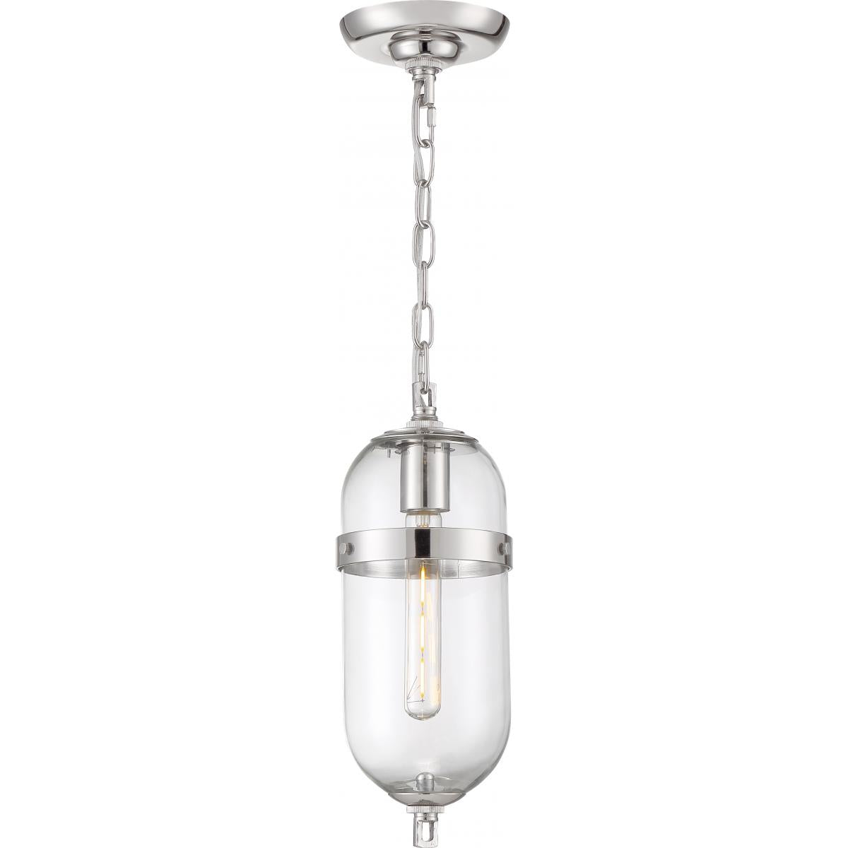 Fathom - 1 Light Mini Pendant with Clear Glass Polished Nickel