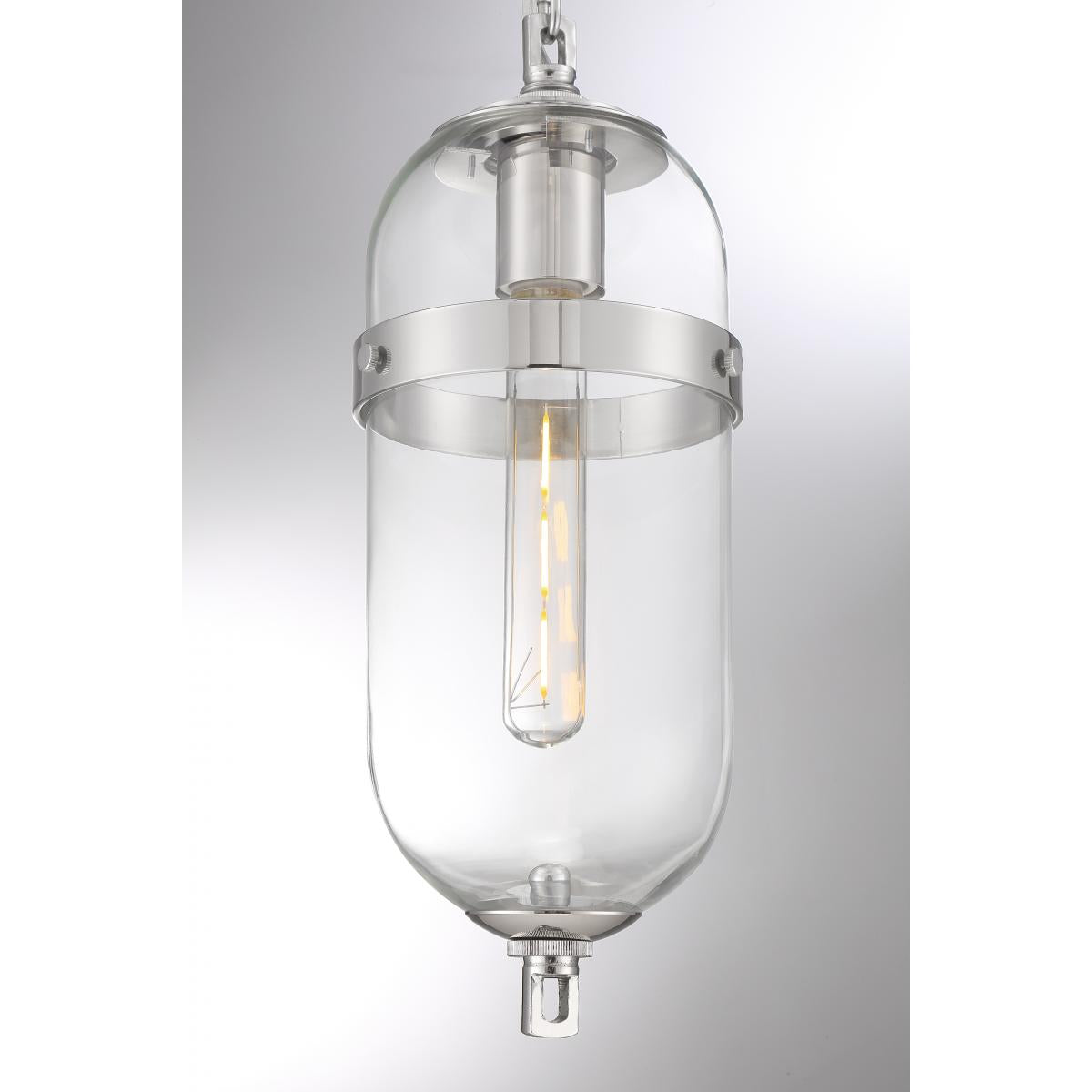 Fathom - 1 Light Mini Pendant with Clear Glass Polished Nickel