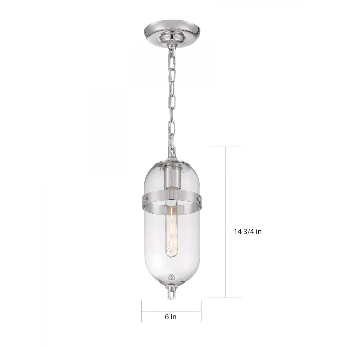 Fathom - 1 Light Mini Pendant with Clear Glass Polished Nickel