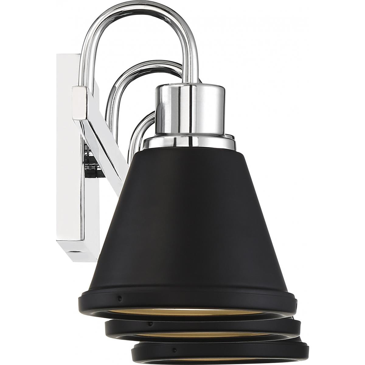 Bette - 3 Light LED Vanity - Polished Nickel and Matte Black Metal Finish