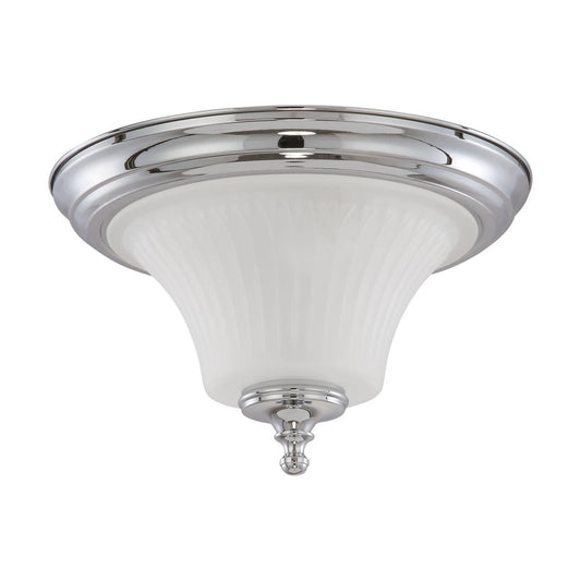 Teller - 2 Light Flush Dome with Frosted Etched Glass - Polished Chrome Finish