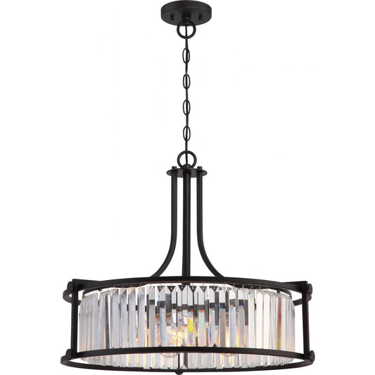 Krys - 4 Light Crystal Accent Pendant - Aged Bronze Finish