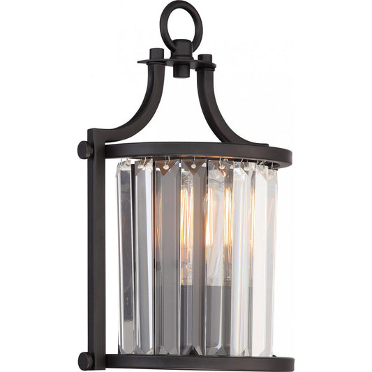 Krys - 1 Light Crystal Accent Wall Sconce - Aged Bronze Finish