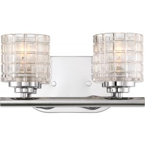 Votive - 2 Light Vanity with Clear Glass - Polished Nickel Finish
