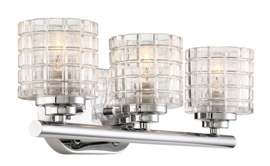 Votive - 3 Light Vanity with Clear Glass - Polished Nickel Finish