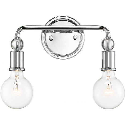 Bounce - 2 Light Vanity with Crystal Accent - Polished Nickel Finish
