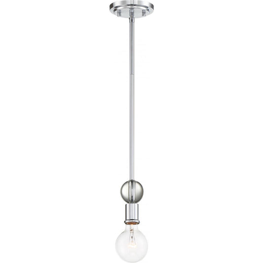 Bounce - 1 Light Mini Pendant with Crystal Accent - Polished Nickel Finish