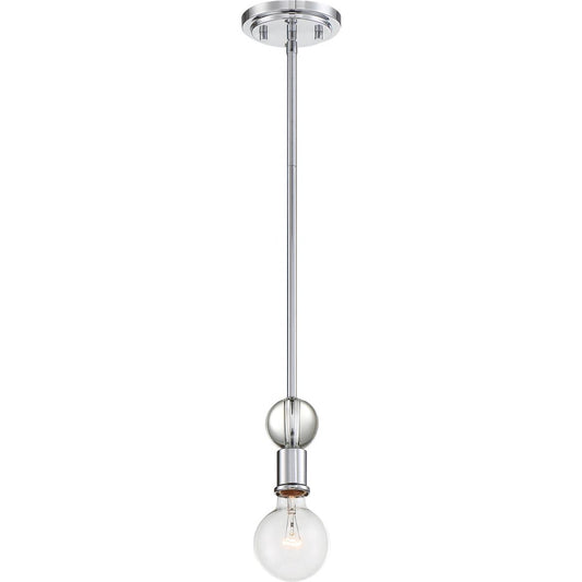 Bounce - 1 Light Mini Pendant with Crystal Accent - Polished Nickel Finish