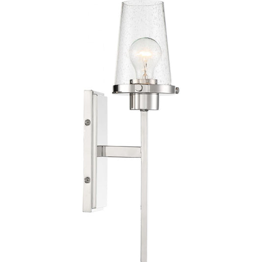 Rector - 1 Light Wall Sconce with Clear Seedy Glass - Polished Nickel Finish