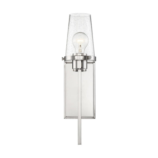 Rector - 1 Light Wall Sconce with Clear Seedy Glass - Polished Nickel Finish