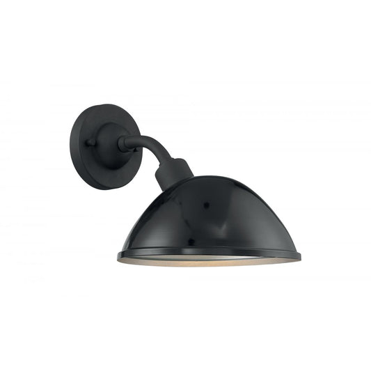 South Street - 1 Light Small Outdoor Sconce with Black and Silver - Black Accents Finish