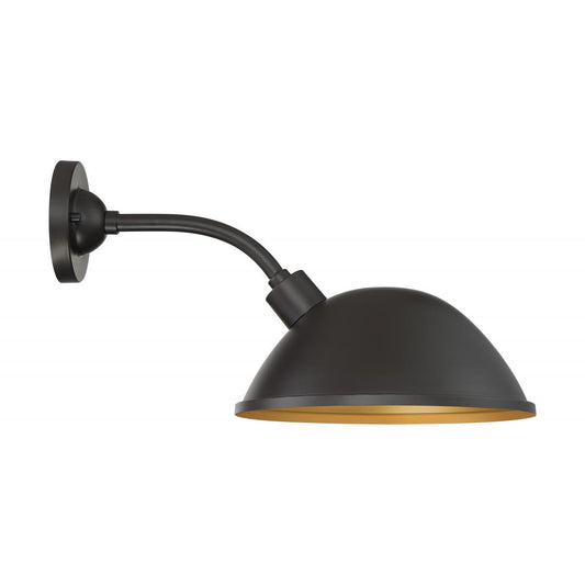 South Street - 1 Light Large Outdoor Sconce with Dark Bronze - Gold Finish