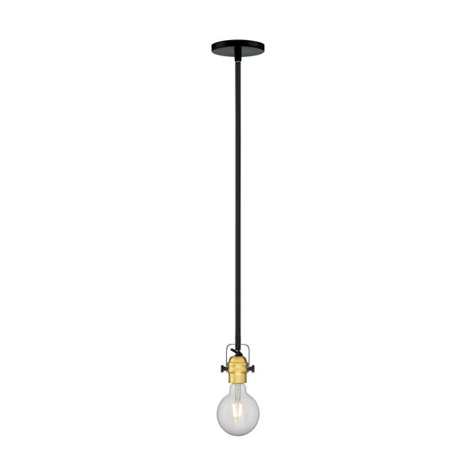 Mantra - 1 Light Mini Pendant with Black & Brushed Brass Finish