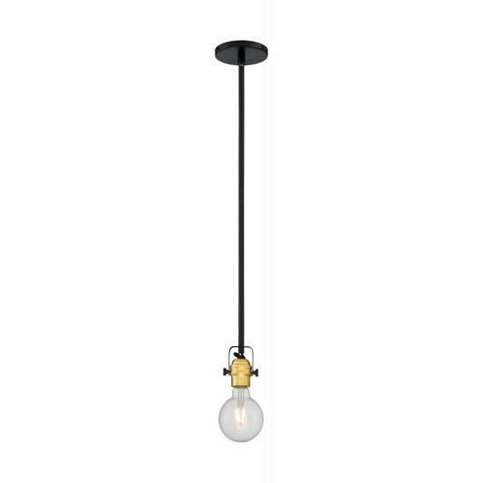 Mantra - 1 Light Mini Pendant with Black & Brushed Brass Finish