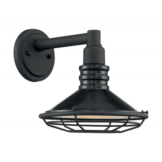 Blue Harbor - 1 Light Small Outdoor Sconce with Black and Silver - Black Accents Finish