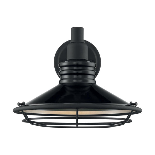 Blue Harbor - 1 Light Large Sconce with Black and Silver - Black Accents Finish