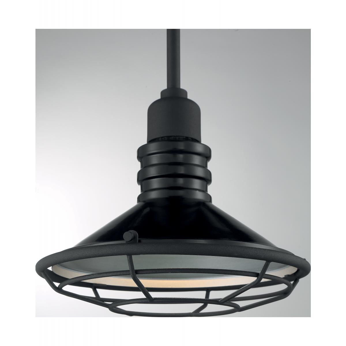 Blue Harbor - 1 Light Small Pendant with Black and Silver - Black Accents Finish