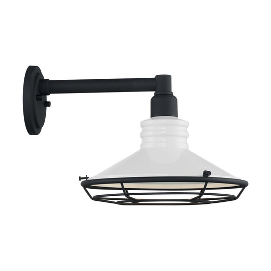 Blue Harbor - 1 Light Large Sconce with Gloss White - Textured Black Finish