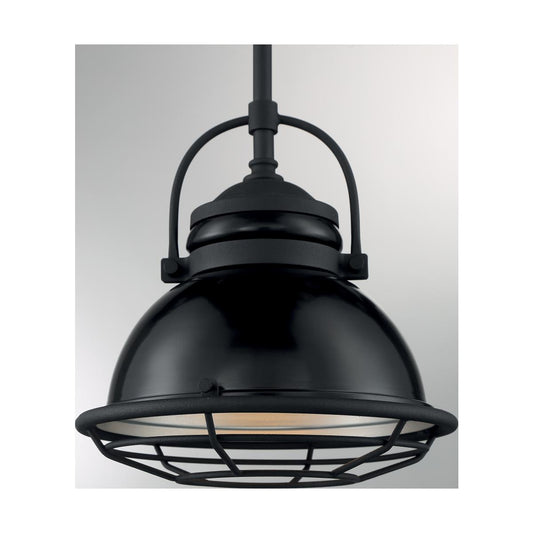 Upton - 1 Light Small Pendant with Black and Silver - Black Accents Finish