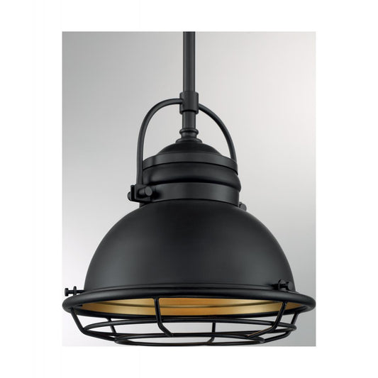 Upton - 1 Light Pendant with Dark Bronze - Gold Finish