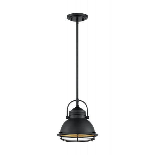 Upton - 1 Light Pendant with Dark Bronze - Gold Finish