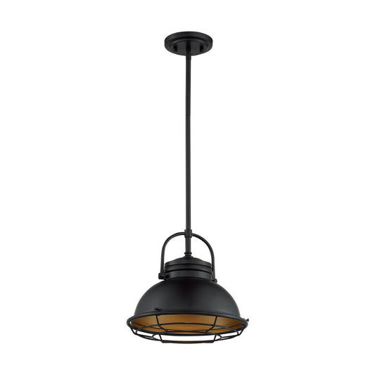 Upton - 1 Light Large Pendant with Dark Bronze - Gold Finish