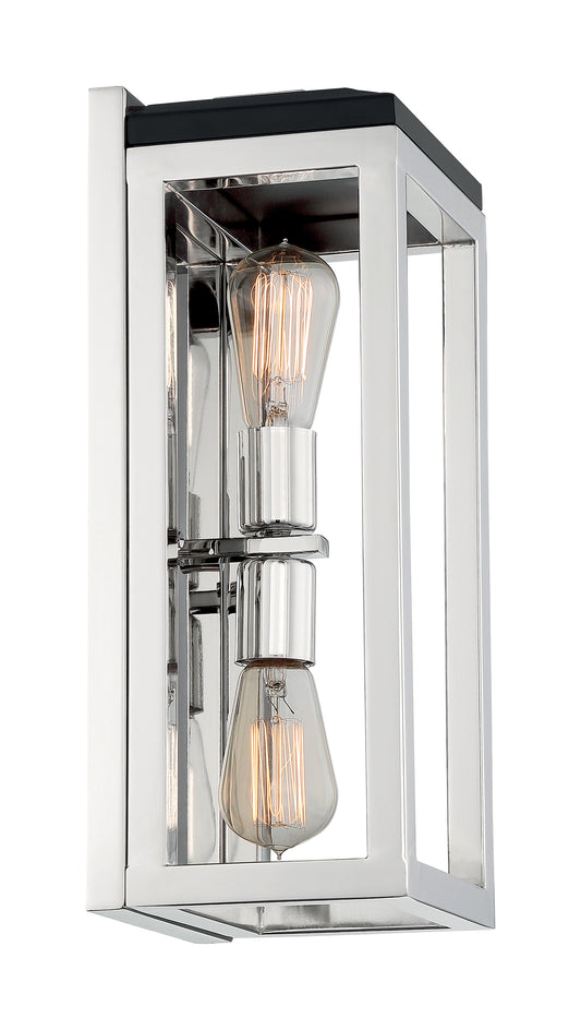 Cakewalk - 2 Light Sconce with Polished Nickel - Black Accents Finish