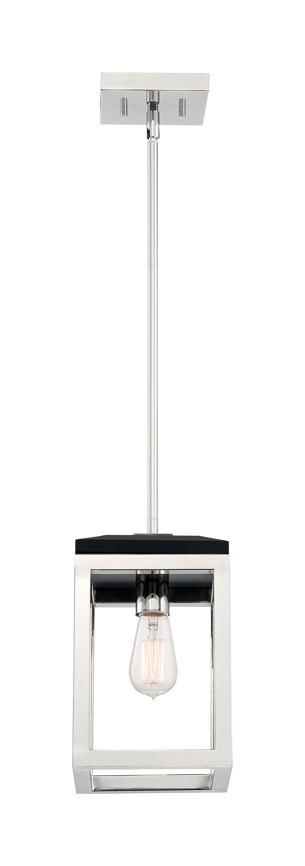 Cakewalk - 1 Light Pendant with Polished Nickel and Black Accents Finish