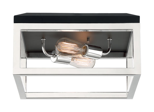 Cakewalk - 2 Light Flush Mount with Polished Nickel Finish