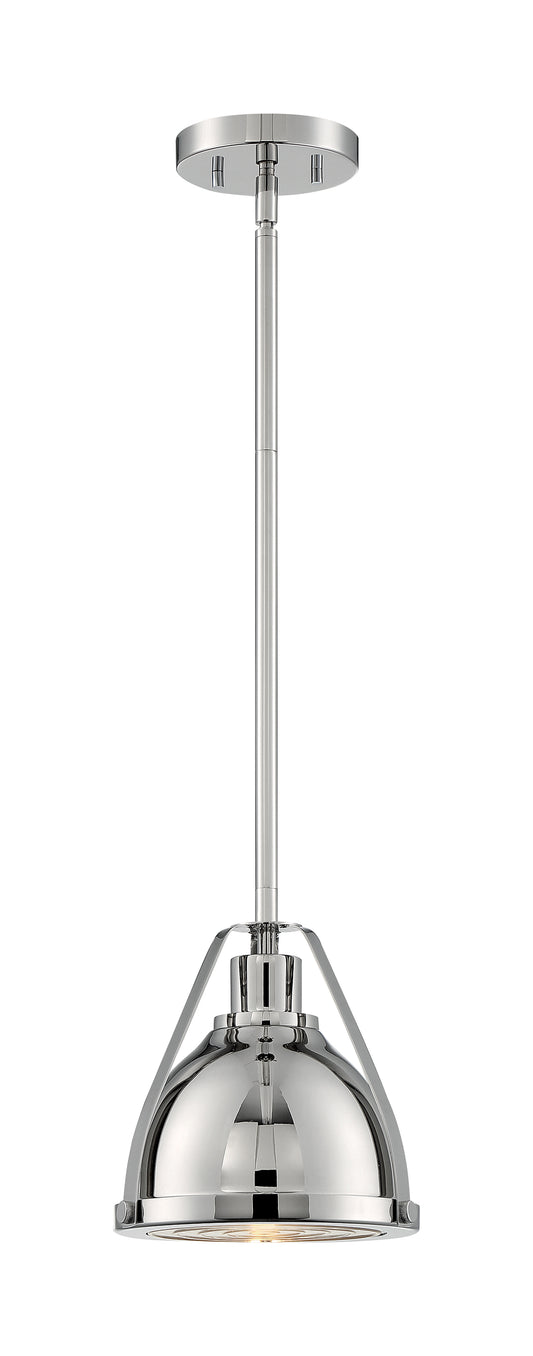 Barbett - 1 Light Small Pendant with Fresnel Glass - Polished Nickel Finish