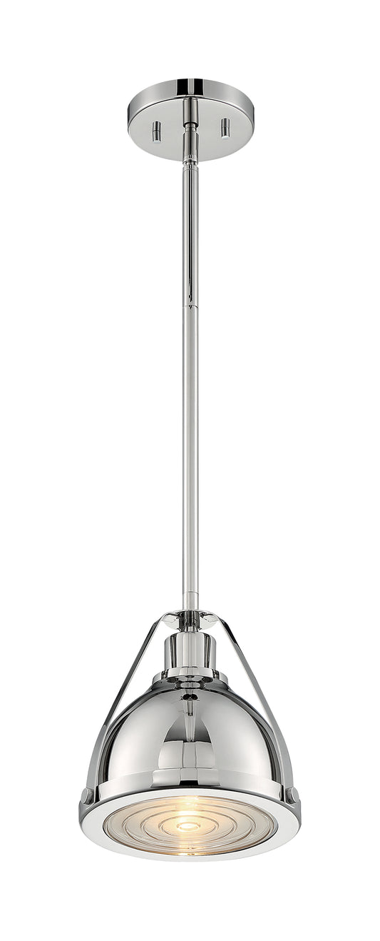 Barbett - 1 Light Small Pendant with Fresnel Glass - Polished Nickel Finish