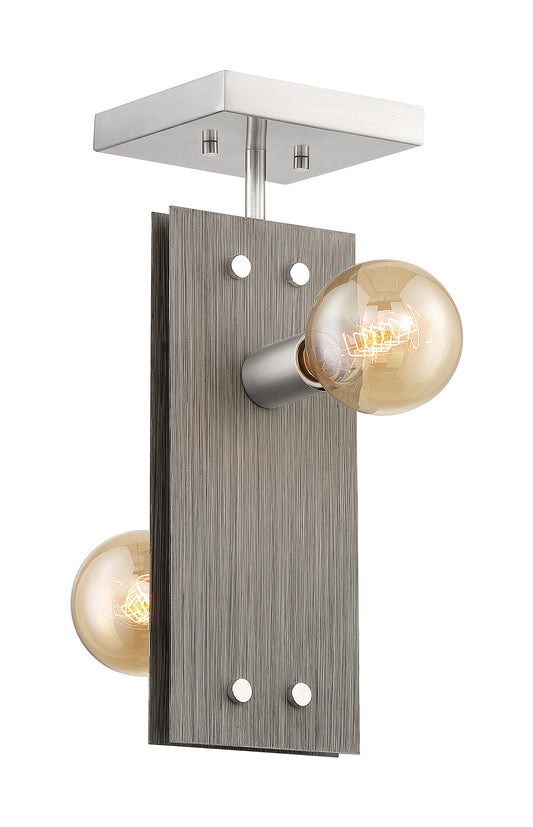 Stella - 2 Light Semi-Flush with Driftwood - Black Accents Finish