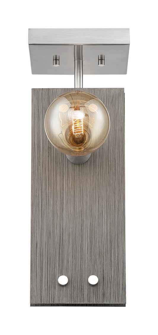Stella - 2 Light Semi-Flush with Driftwood - Black Accents Finish