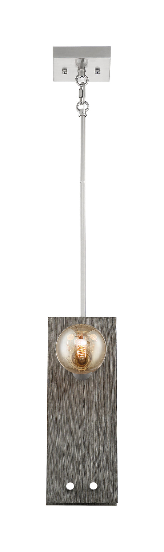 Stella - 2 Light Pendant with Driftwood - Brushed Nickel Accents Finish