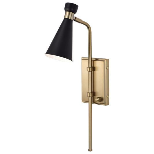Prospect - 1 Light Wall Sconce with Matte Black - Burnished Brass Finish