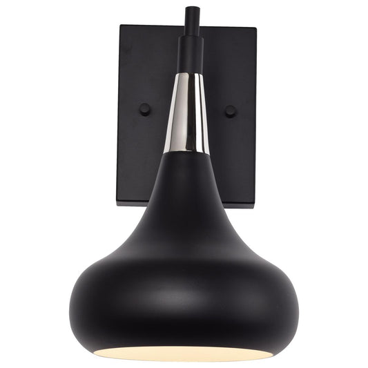 Phoenix - 1 Light Wall Sconce with Matte Black - Polished Nickel Finish