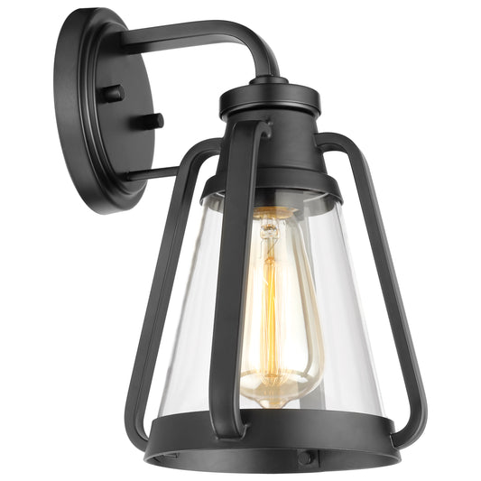 Everett - 1 Light Small Wall Sconce - Matte Black with Clear Glass